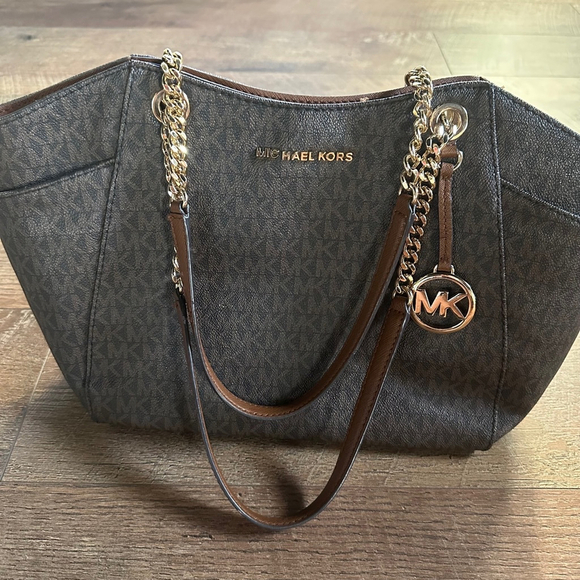 Women's Michael Kors Tote Bag Brown Medium - Picture 3 of 7